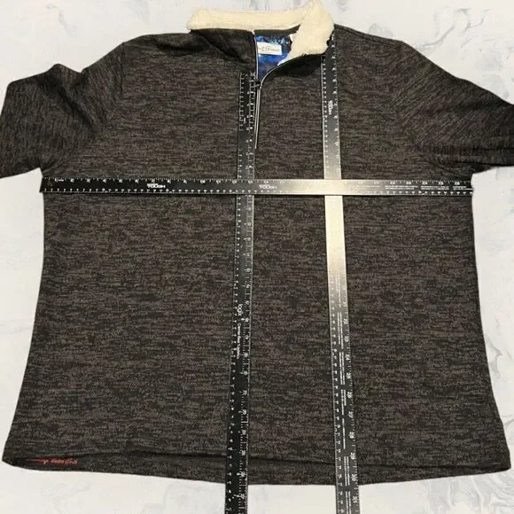 Robert Graham Virgo High Pile Fleece Lined Quarter Zip Black Pullover Size 3XL